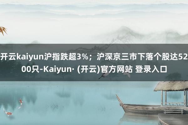 开云kaiyun沪指跌超3%；沪深京三市下落个股达5200只-Kaiyun· (开云)官方网站 登录入口