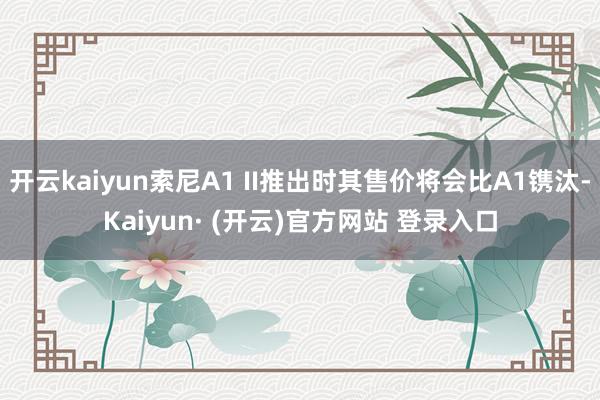 开云kaiyun索尼A1 II推出时其售价将会比A1镌汰-Kaiyun· (开云)官方网站 登录入口